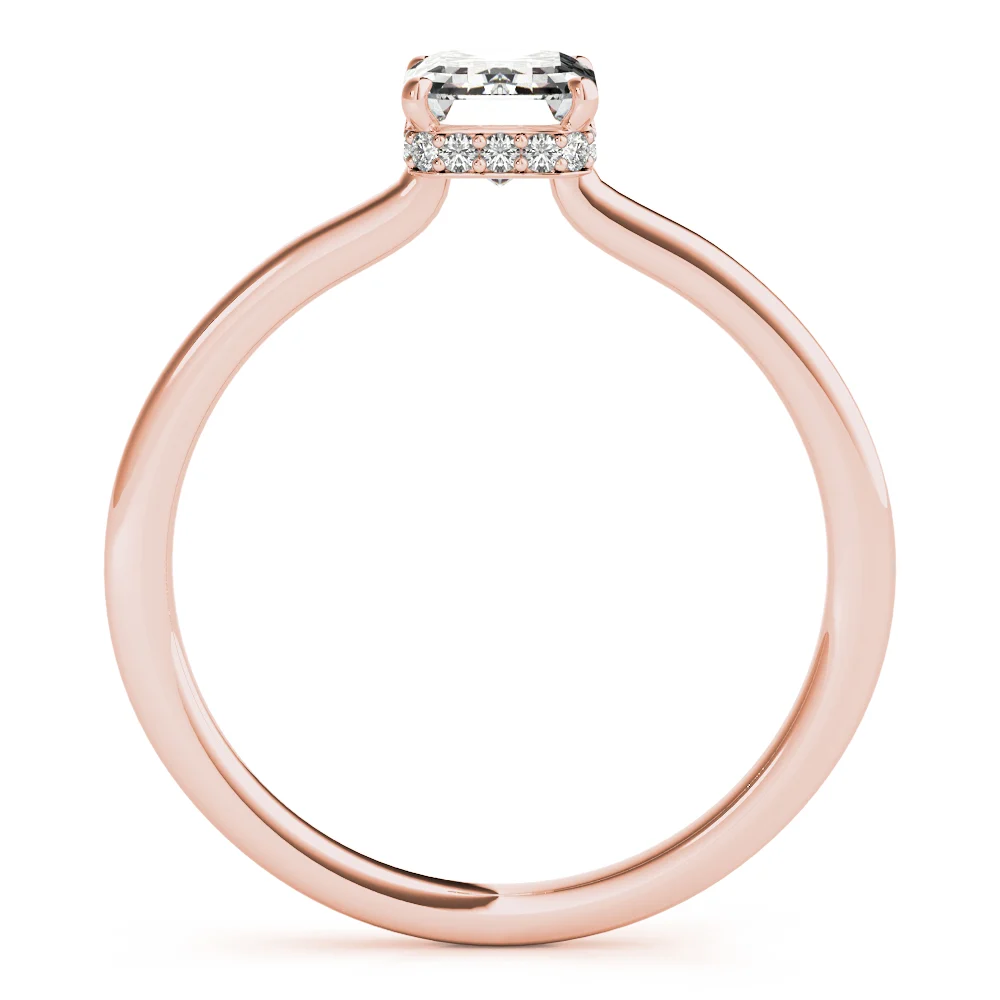 Solitaire Emerald-Cut Engagement Ring - Image 10