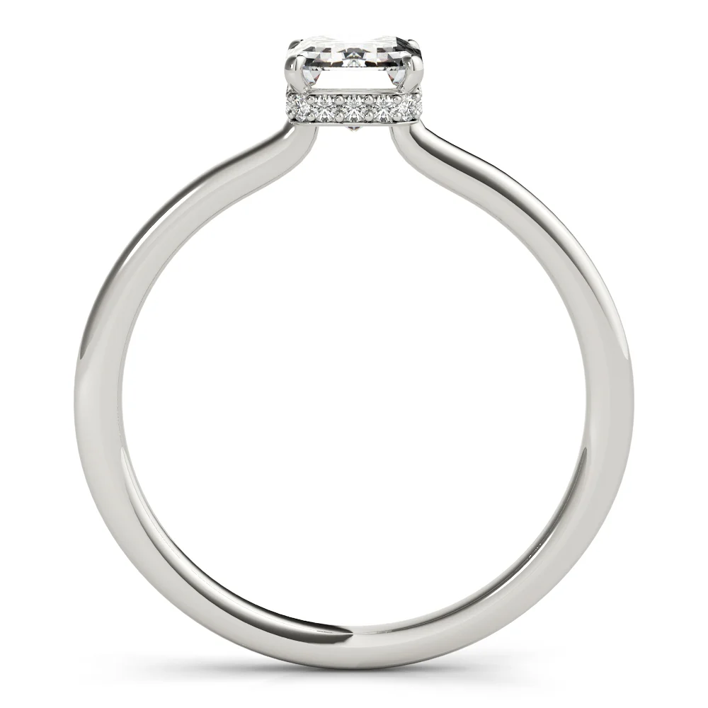 Solitaire Emerald-Cut Engagement Ring - Image 2