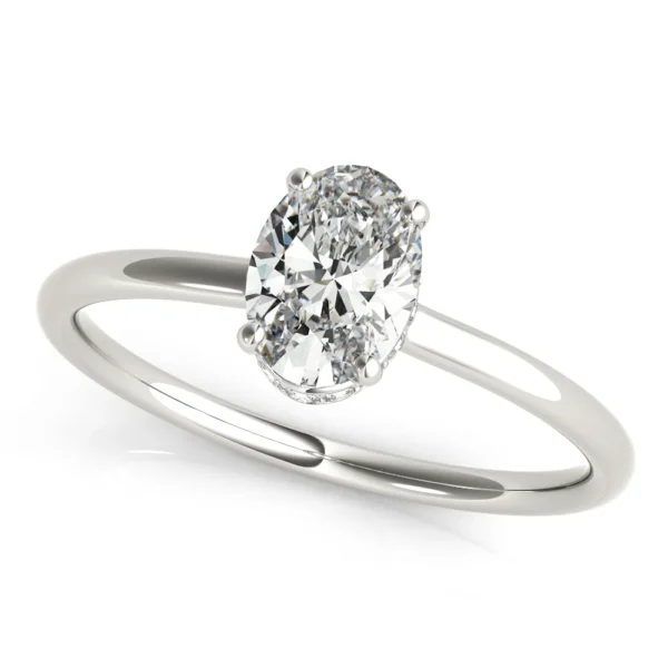 Hidden Halo Oval Engagement Ring