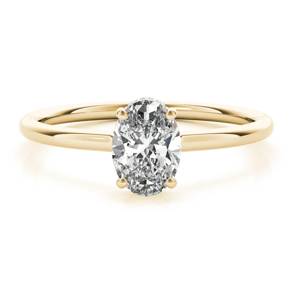 Hidden Halo Oval Engagement Ring - Image 8