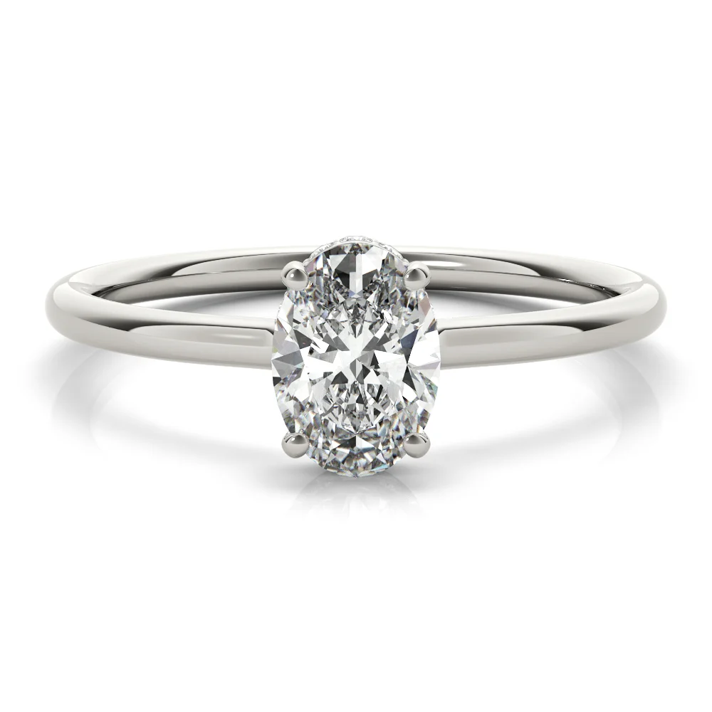 Hidden Halo Oval Engagement Ring - Image 4