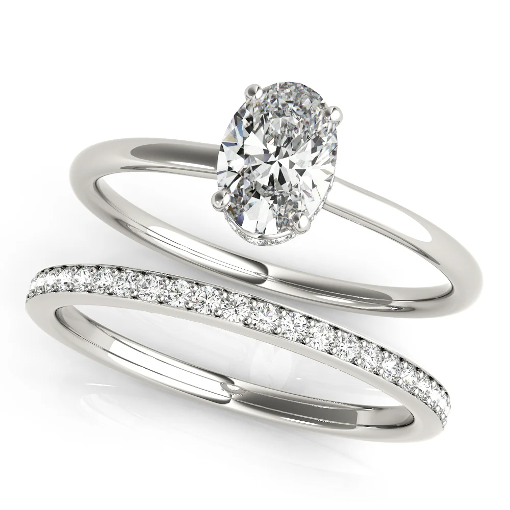 Hidden Halo Oval Engagement Ring - Image 3