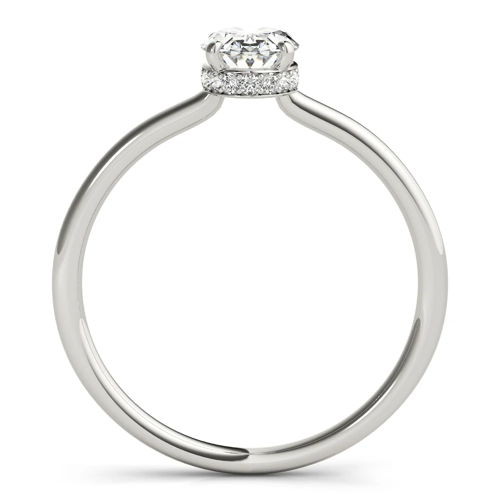 Hidden Halo Oval Engagement Ring - Image 2