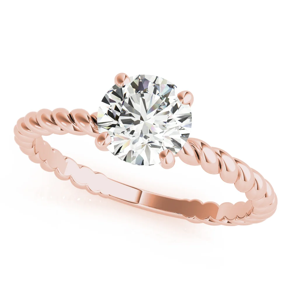 Braided Shank Round Cut Engagement Ring - Image 11