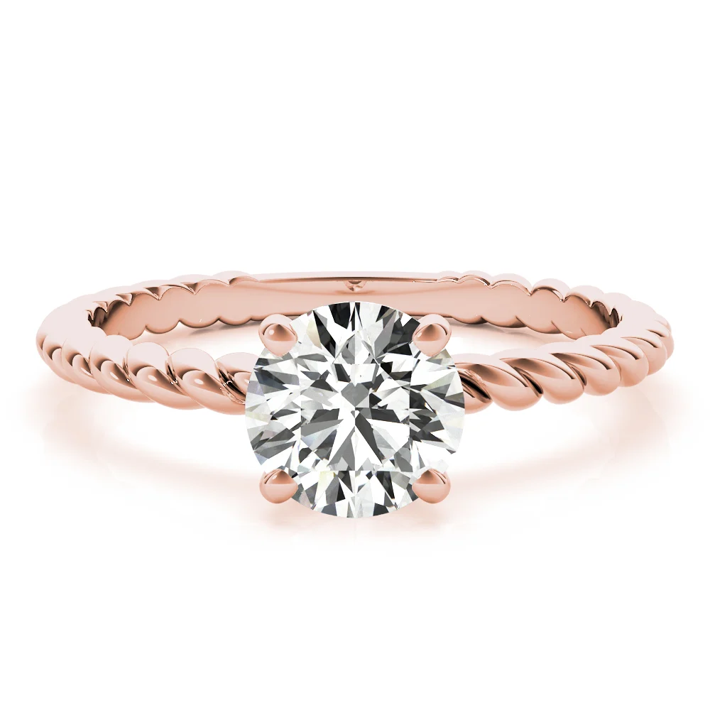 Braided Shank Round Cut Engagement Ring - Image 14