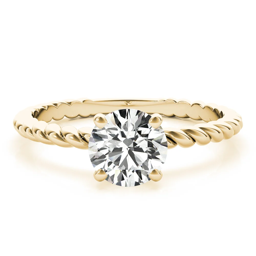 Braided Shank Round Cut Engagement Ring - Image 9