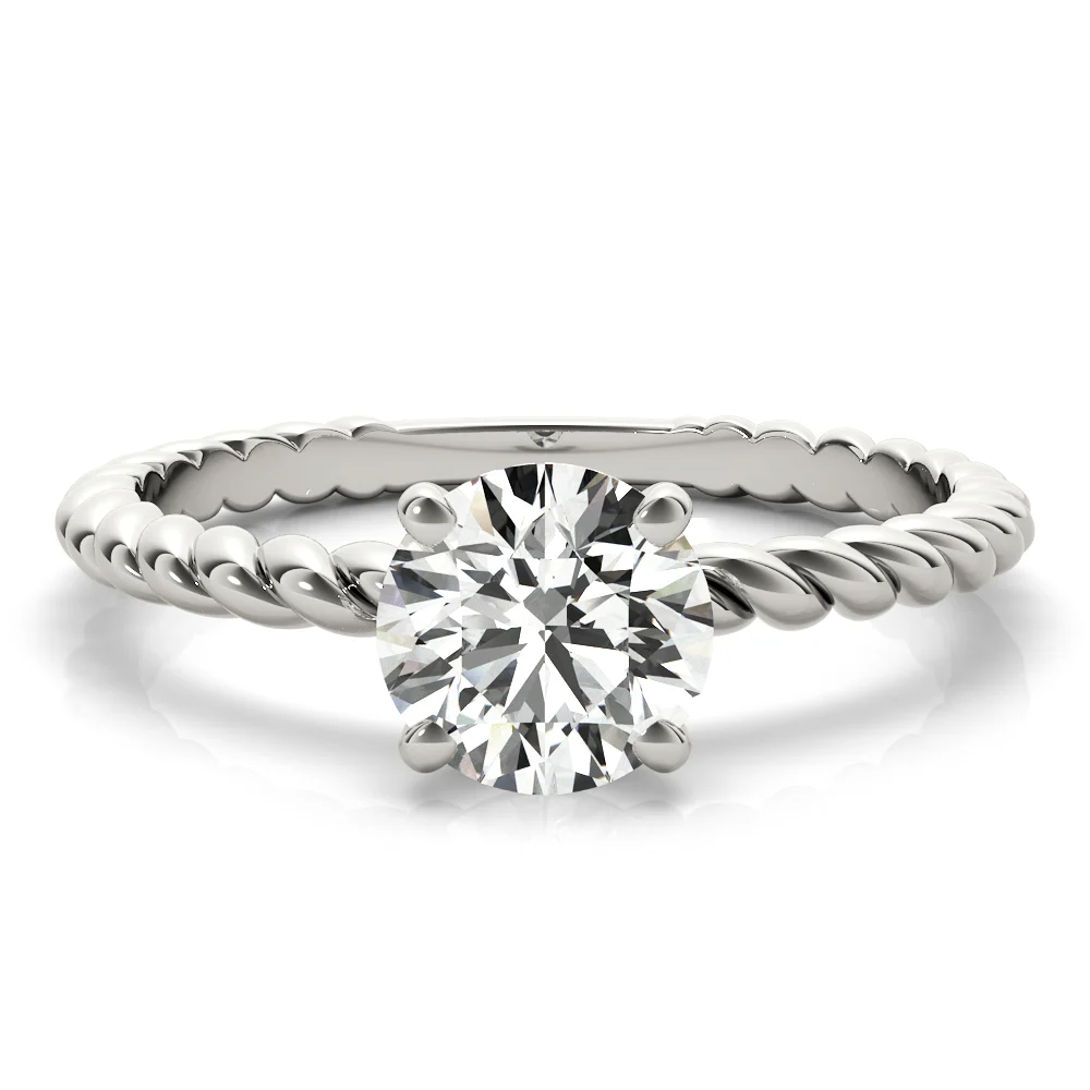 Braided Shank Round Cut Engagement Ring - Image 4