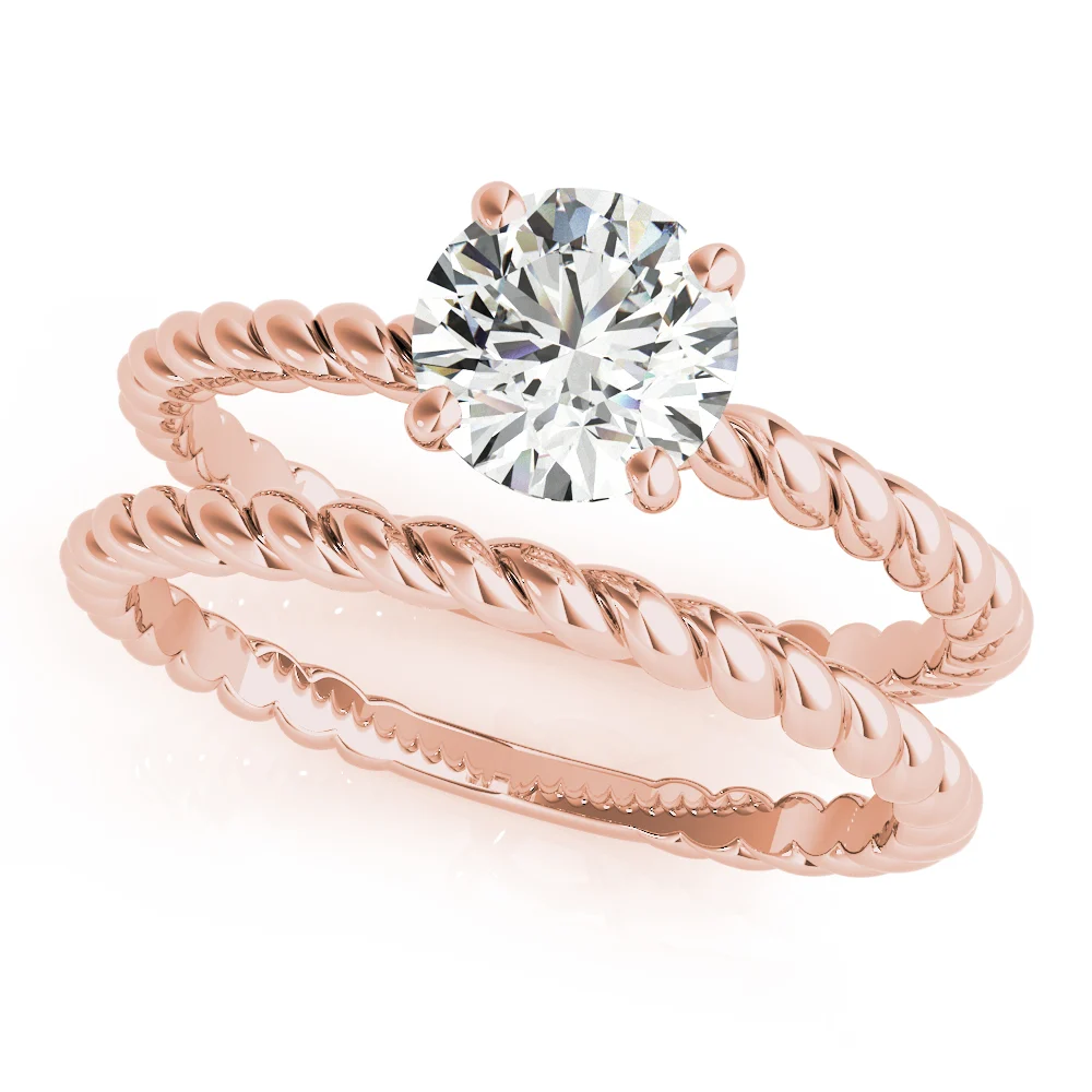 Braided Shank Round Cut Engagement Ring - Image 13