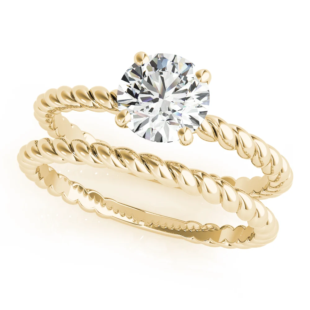 Braided Shank Round Cut Engagement Ring - Image 8