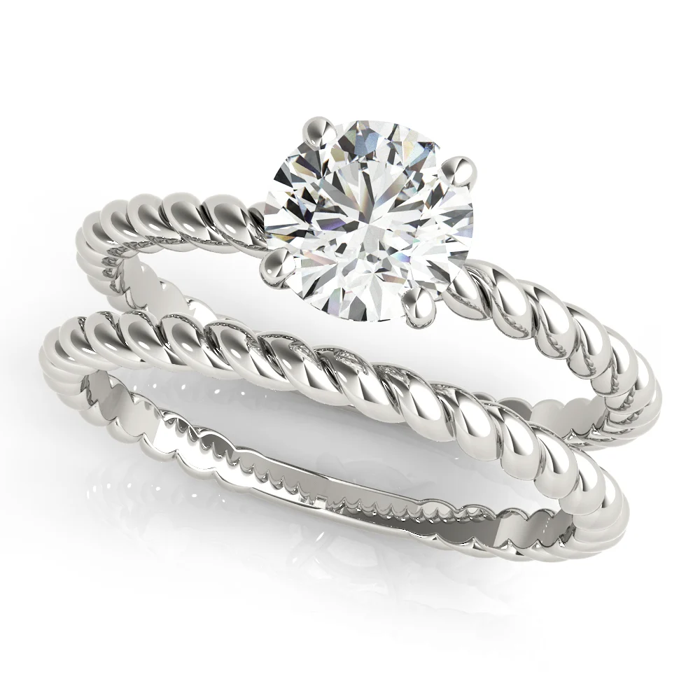 Braided Shank Round Cut Engagement Ring - Image 3