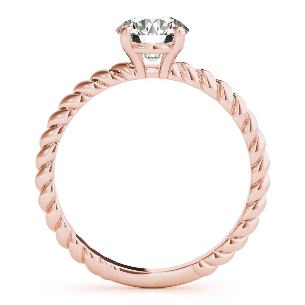 Braided Shank Round Cut Engagement Ring - Image 12