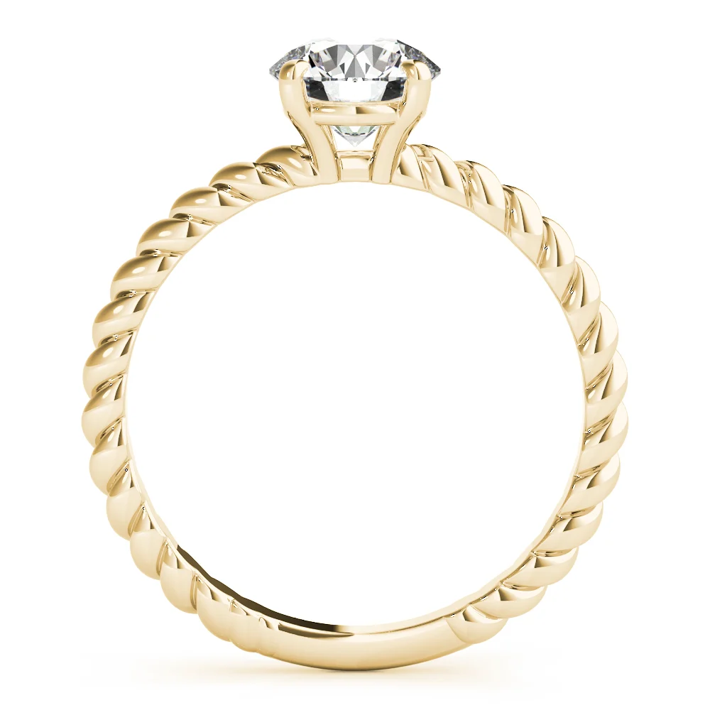 Braided Shank Round Cut Engagement Ring - Image 7