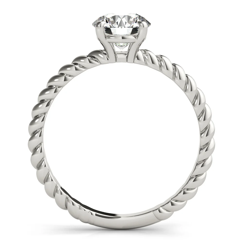 Braided Shank Round Cut Engagement Ring - Image 2