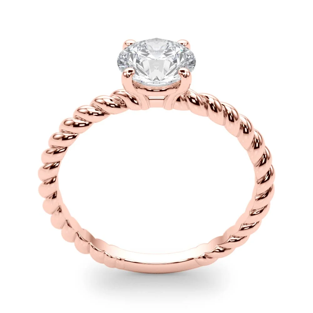 Braided Shank Round Cut Engagement Ring - Image 15