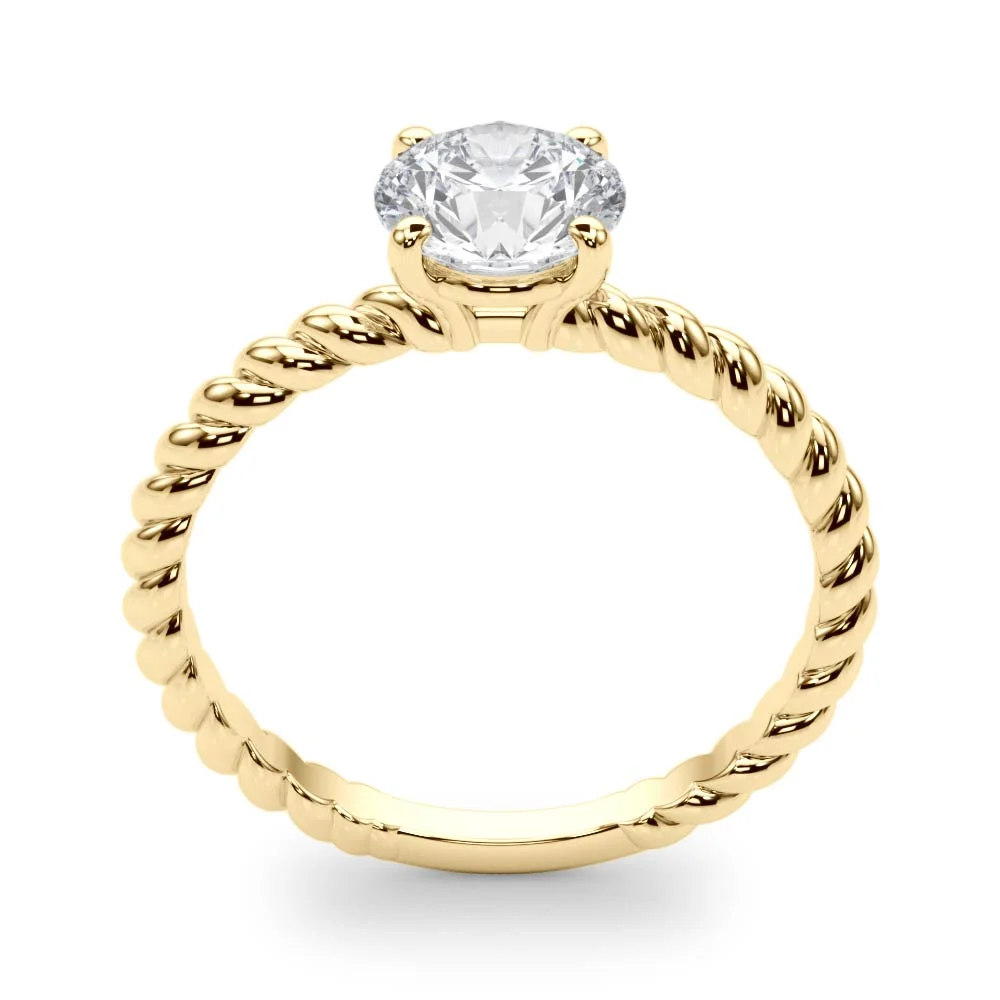 Braided Shank Round Cut Engagement Ring - Image 10