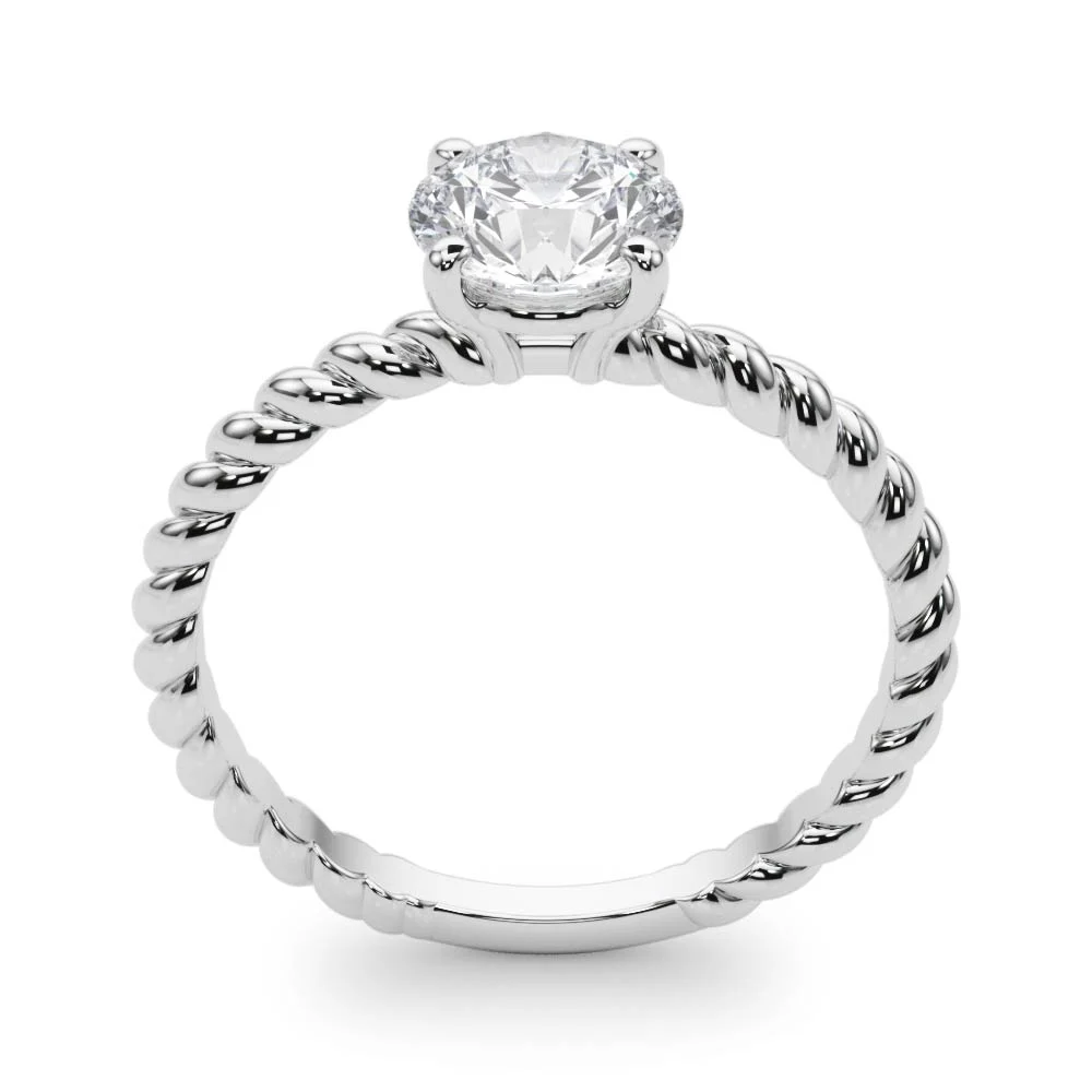 Braided Shank Round Cut Engagement Ring - Image 5