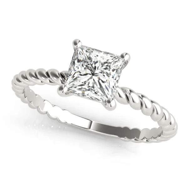 Braided Shank Princess Cut Engagement Ring