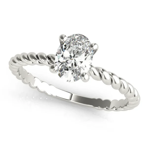 Braided Shank Oval Shape Engagement Ring