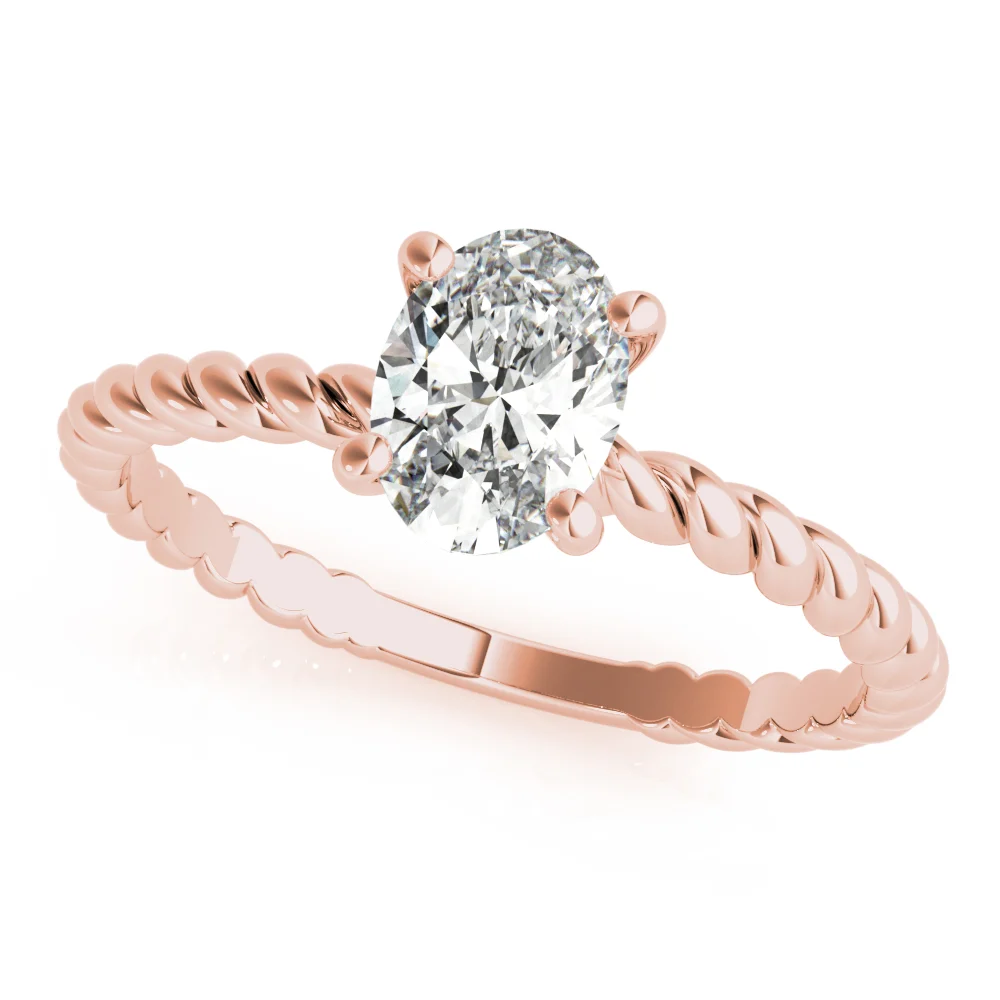 Braided Shank Oval Shape Engagement Ring - Image 11
