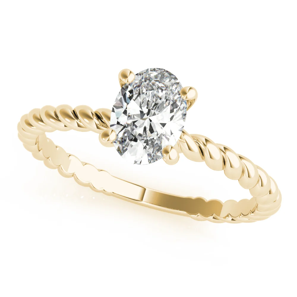 Braided Shank Oval Shape Engagement Ring - Image 6