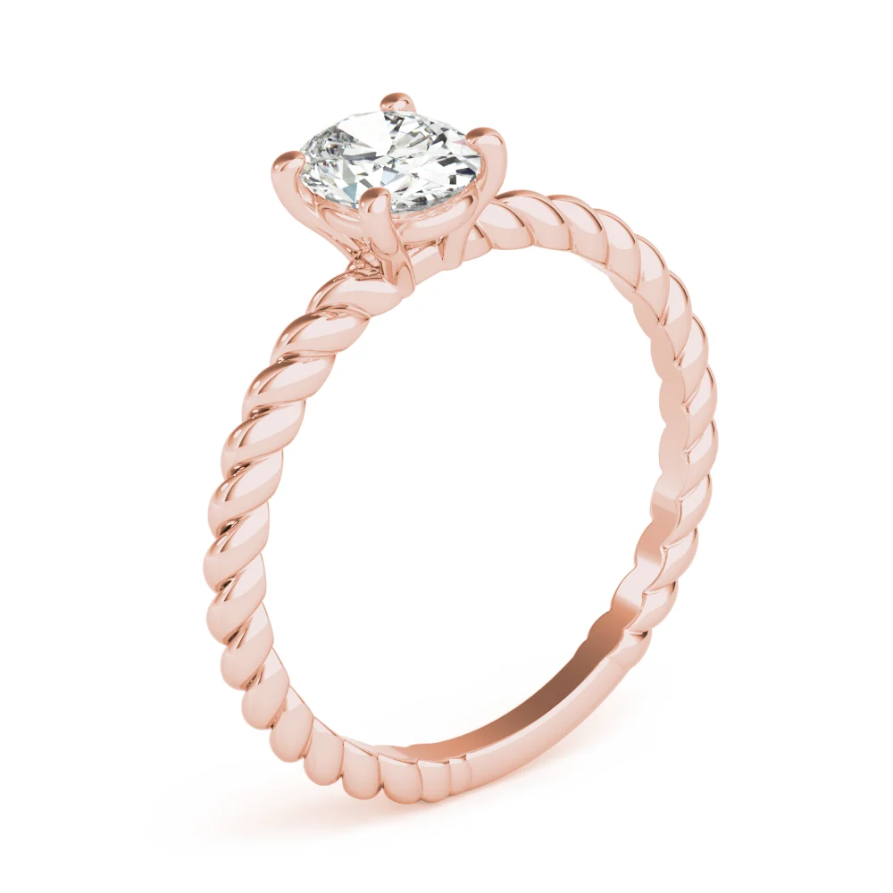 Braided Shank Oval Shape Engagement Ring - Image 14