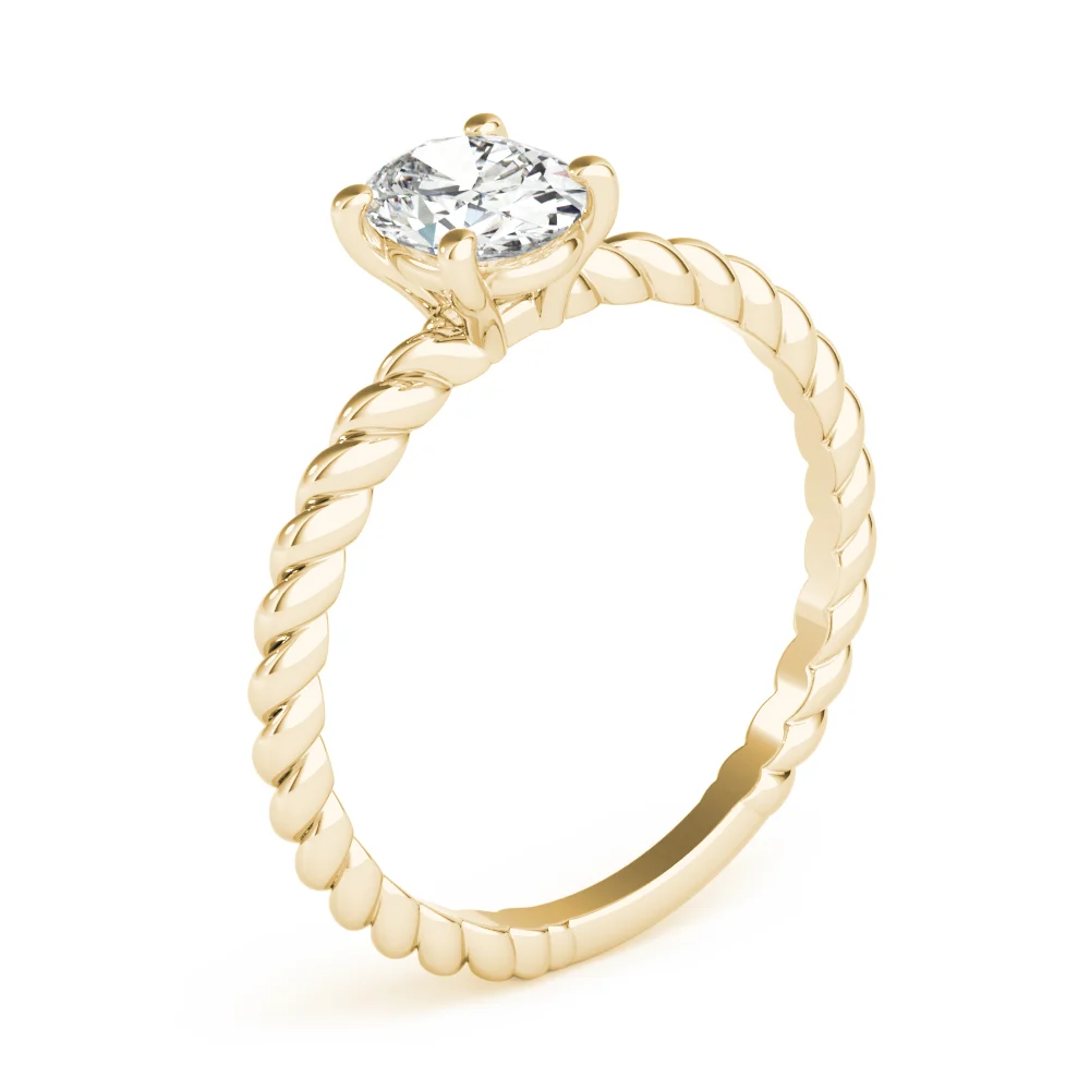 Braided Shank Oval Shape Engagement Ring - Image 9