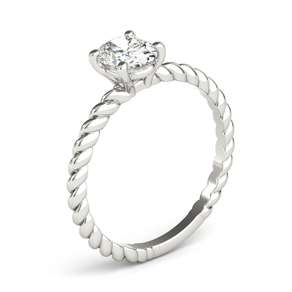Braided Shank Oval Shape Engagement Ring - Image 4