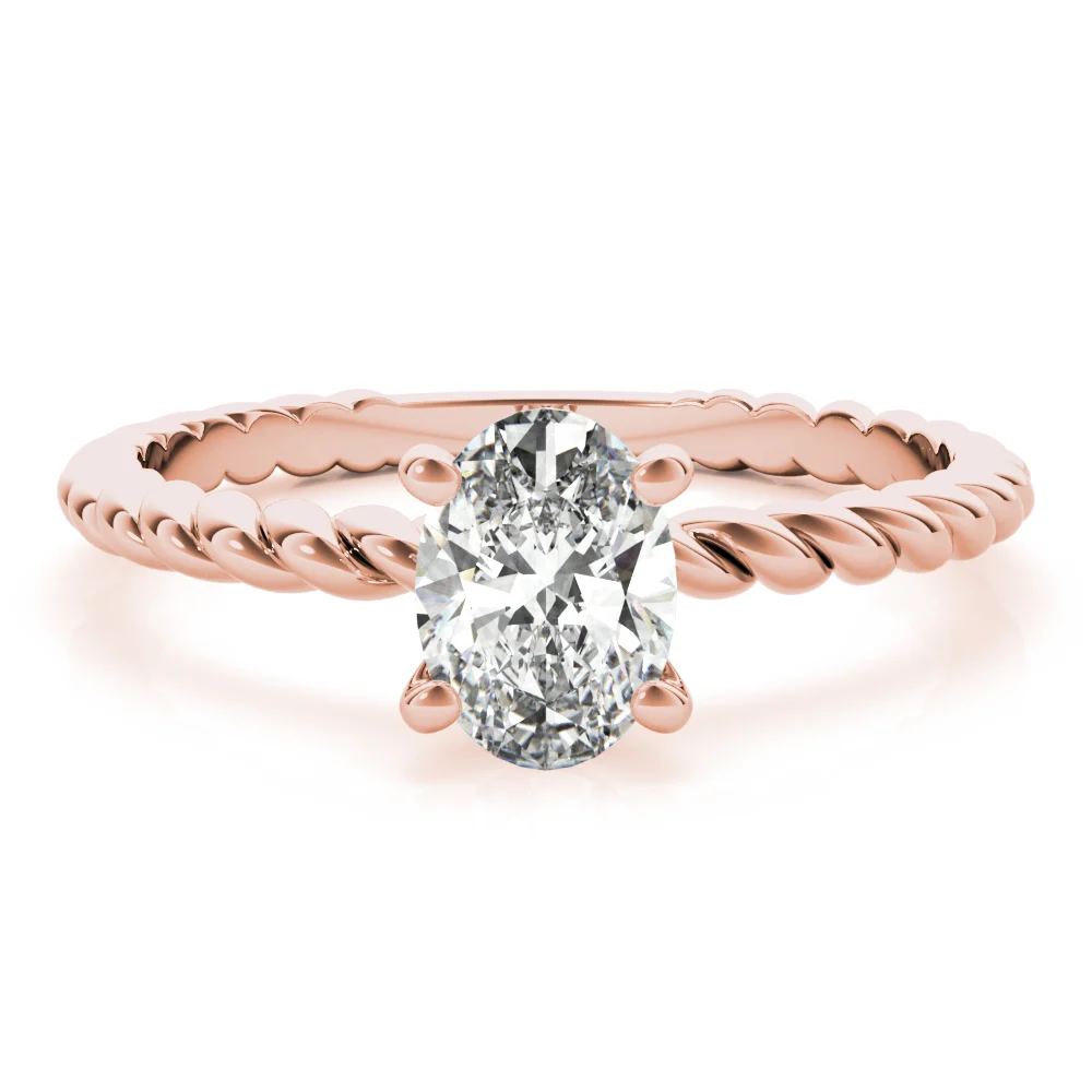 Braided Shank Oval Shape Engagement Ring - Image 13