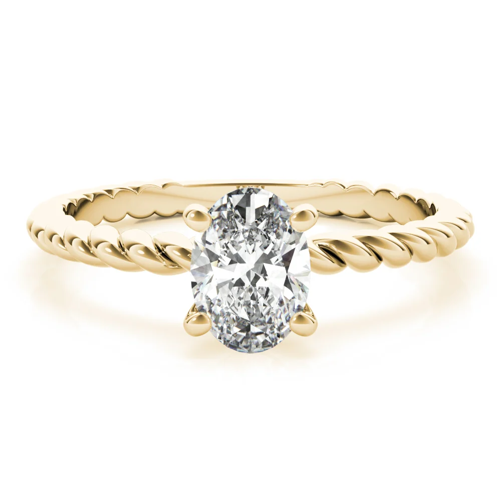 Braided Shank Oval Shape Engagement Ring - Image 8