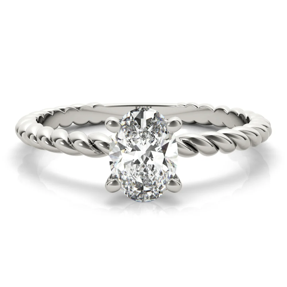 Braided Shank Oval Shape Engagement Ring - Image 3