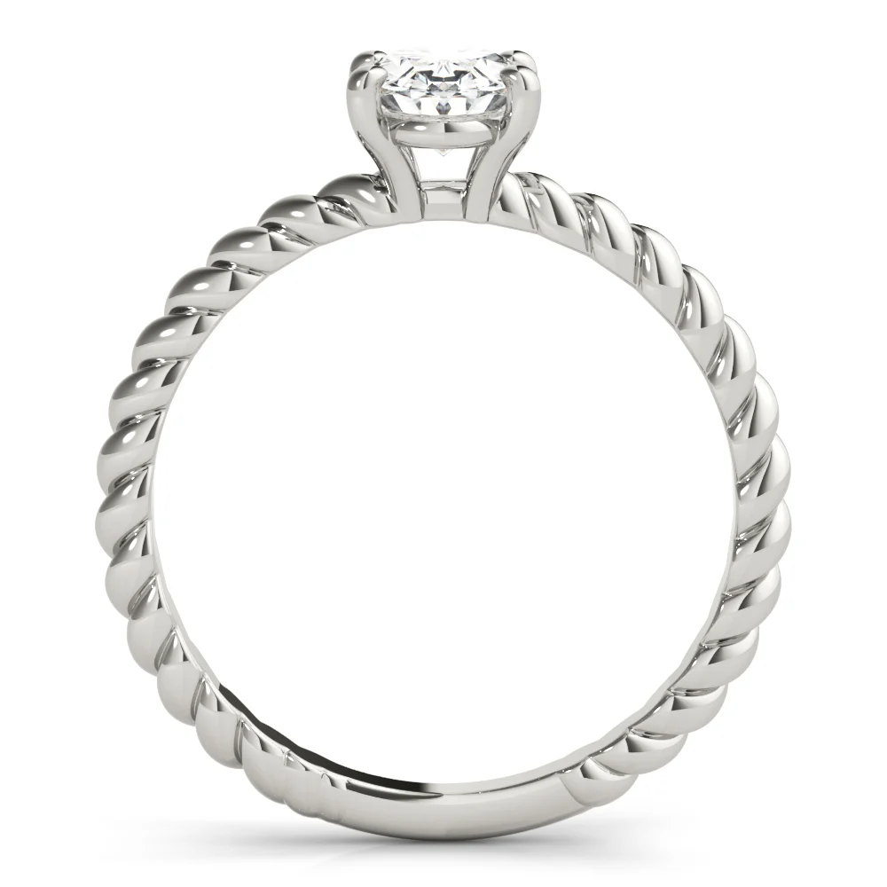 Braided Shank Oval Shape Engagement Ring - Image 2