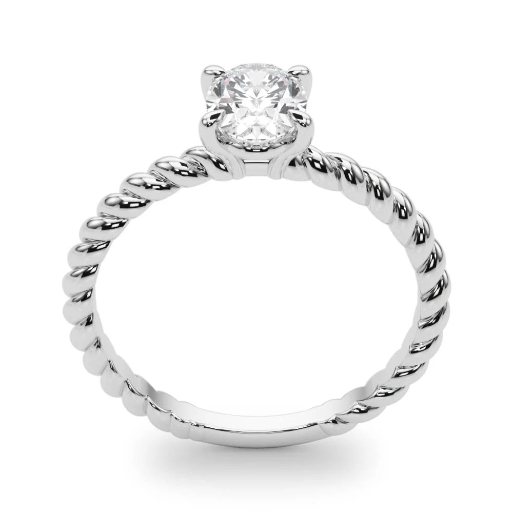 Braided Shank Oval Shape Engagement Ring - Image 5