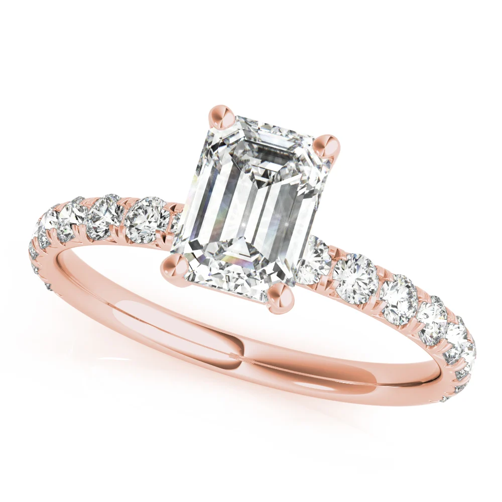 Emerald Cut Split Prong Engagement Ring - Image 11