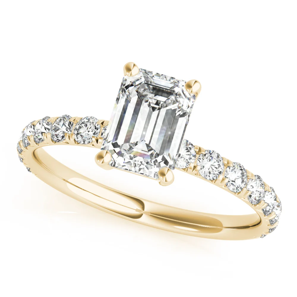 Emerald Cut Split Prong Engagement Ring - Image 6