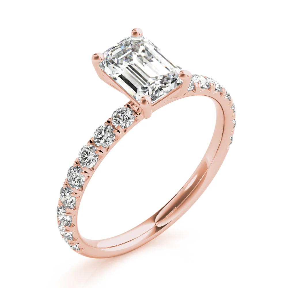 Emerald Cut Split Prong Engagement Ring - Image 14