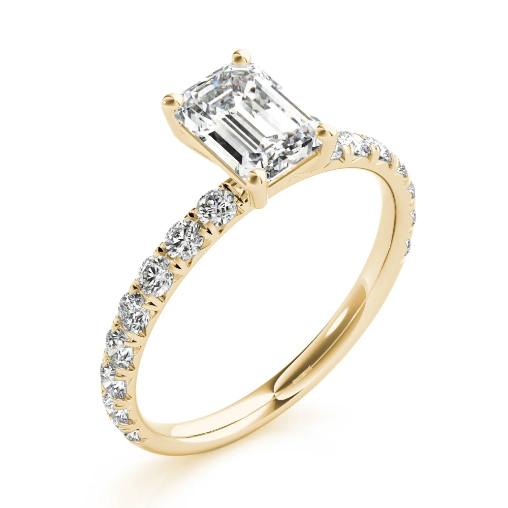 Emerald Cut Split Prong Engagement Ring - Image 9