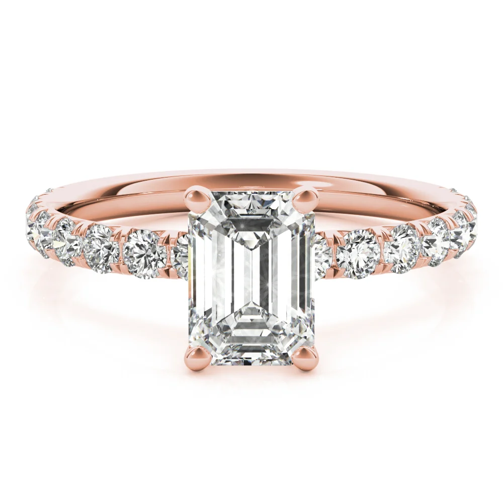 Emerald Cut Split Prong Engagement Ring - Image 13