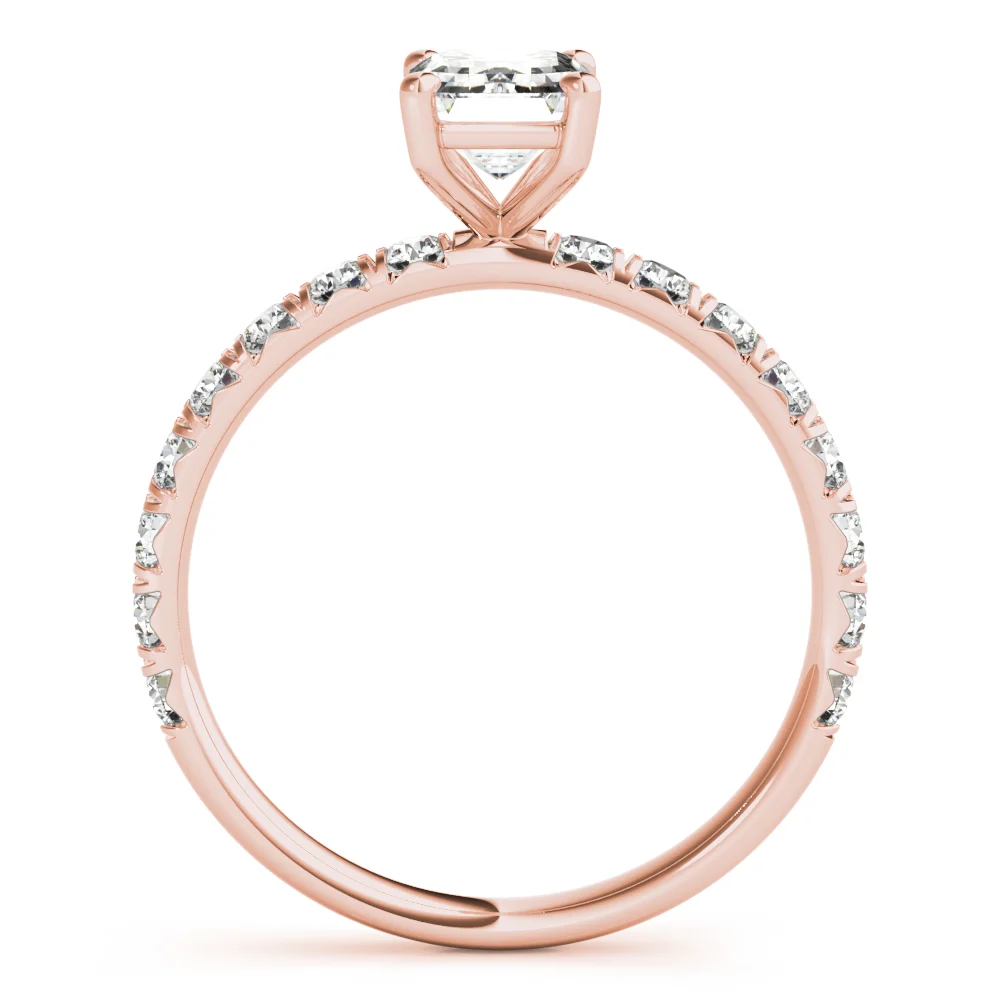 Emerald Cut Split Prong Engagement Ring - Image 12