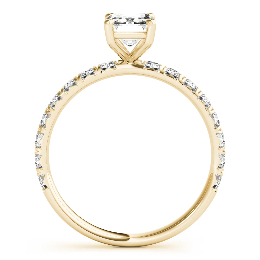 Emerald Cut Split Prong Engagement Ring - Image 7