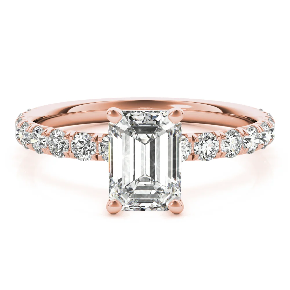 Emerald Cut Split Prong Engagement Ring - Image 15