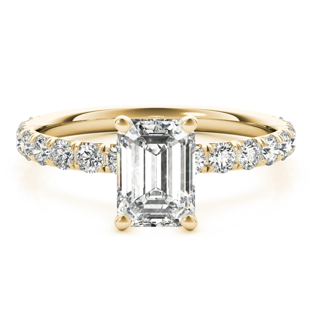 Emerald Cut Split Prong Engagement Ring - Image 10