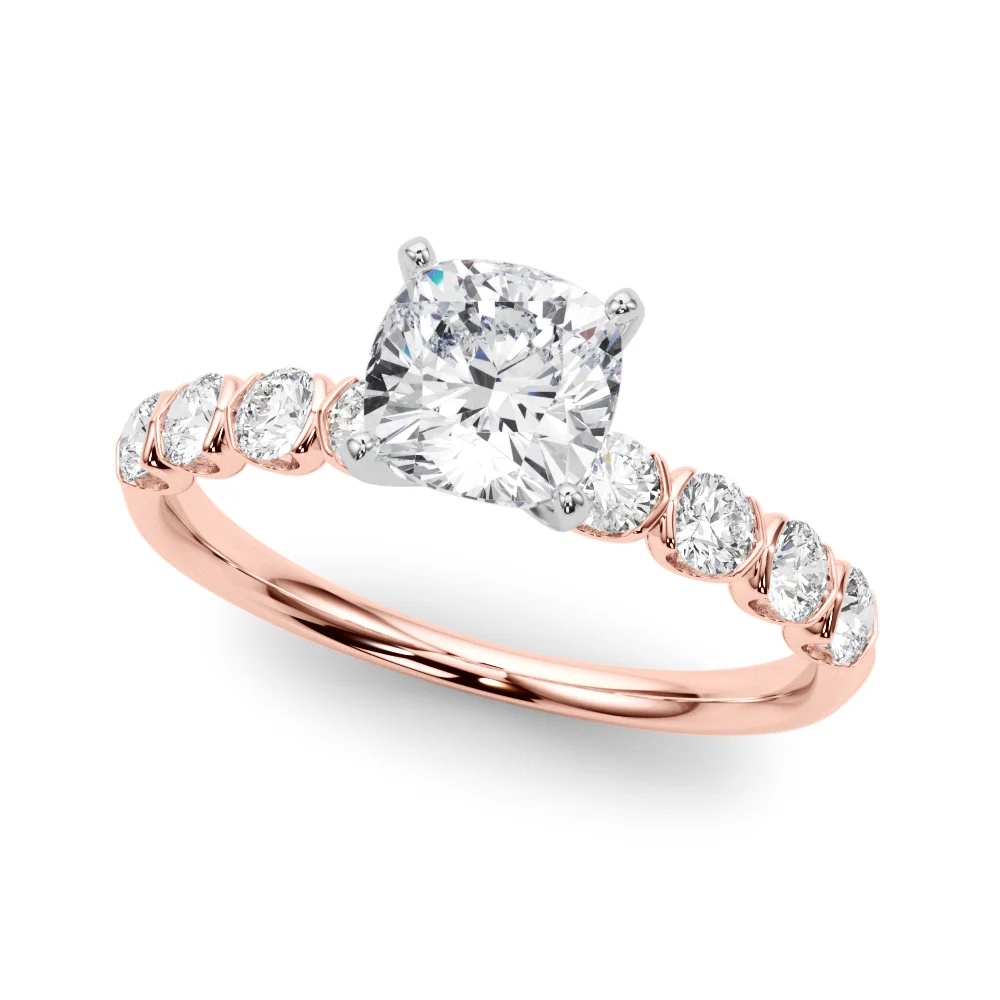 Single Row Half Bezel Engagement Ring - Image 57