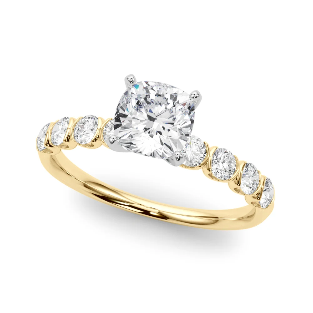 Single Row Half Bezel Engagement Ring - Image 29