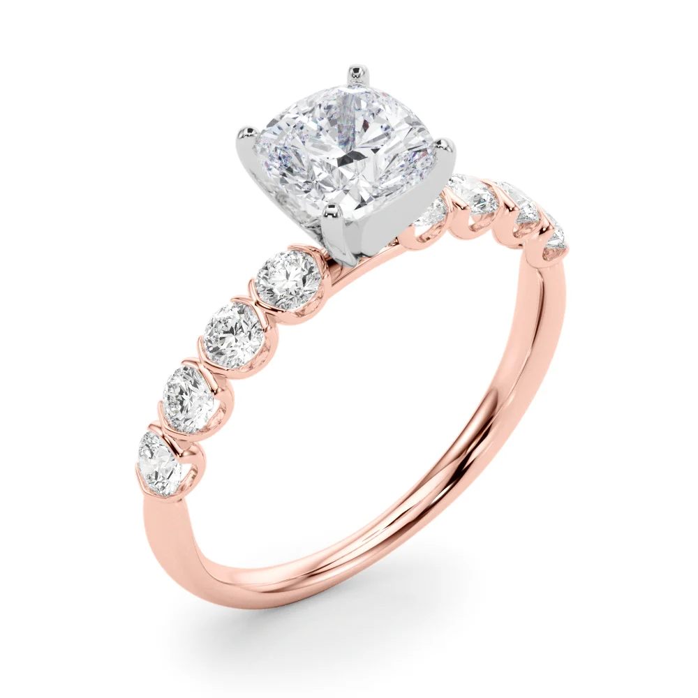 Single Row Half Bezel Engagement Ring - Image 78