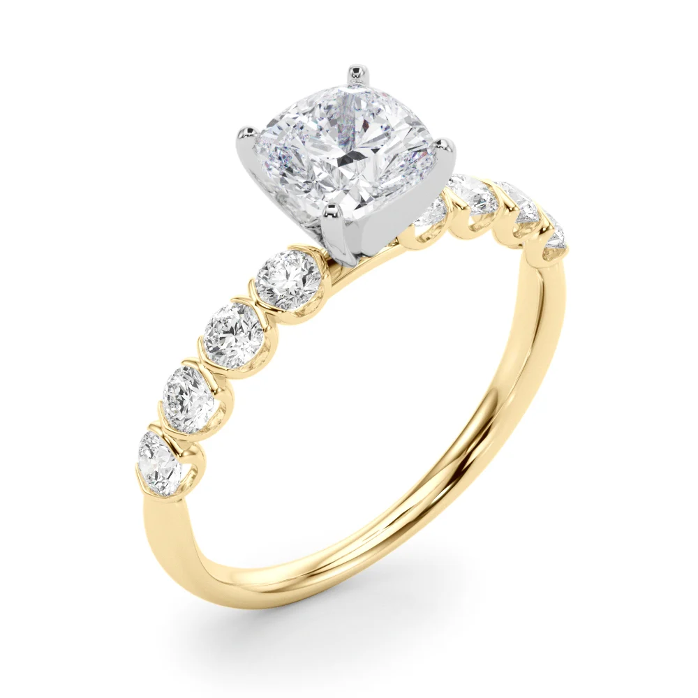 Single Row Half Bezel Engagement Ring - Image 50
