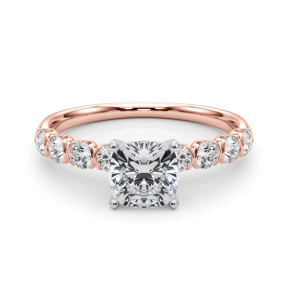 Single Row Half Bezel Engagement Ring - Image 71