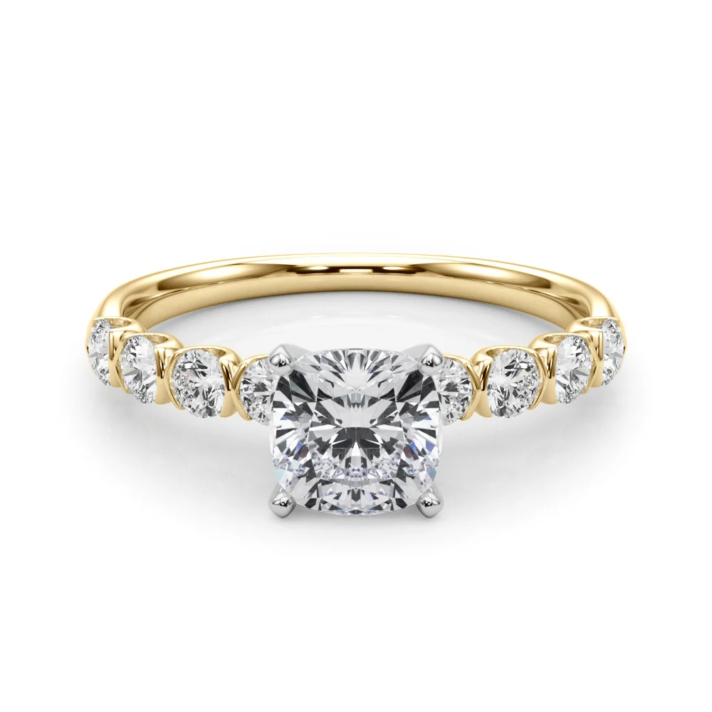 Single Row Half Bezel Engagement Ring - Image 43