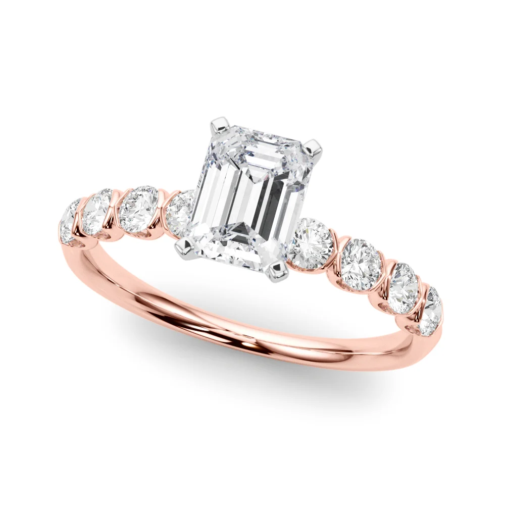 Single Row Half Bezel Engagement Ring - Image 58