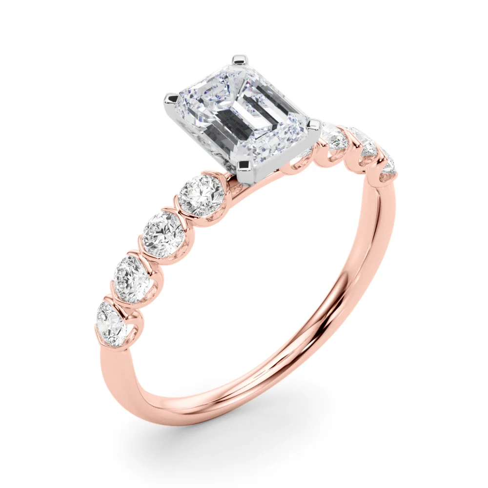 Single Row Half Bezel Engagement Ring - Image 79