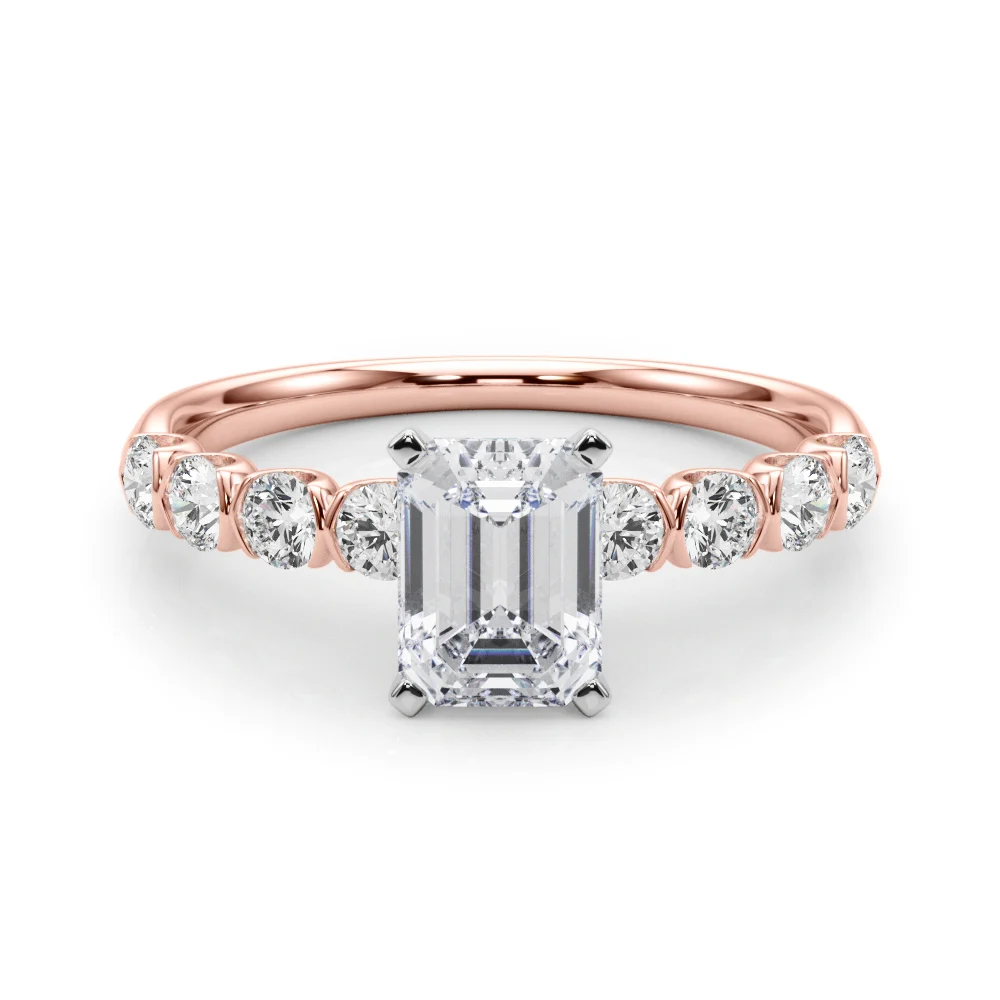 Single Row Half Bezel Engagement Ring - Image 72
